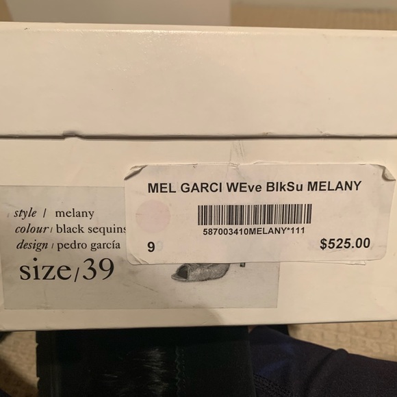 Pedro Garcia Melany black sequin peep toe pump - Picture 10 of 11